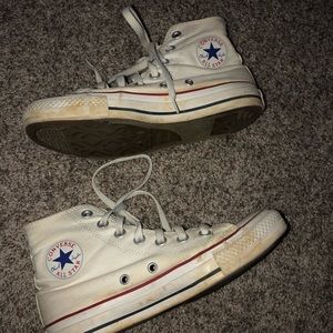 White Converse high tops